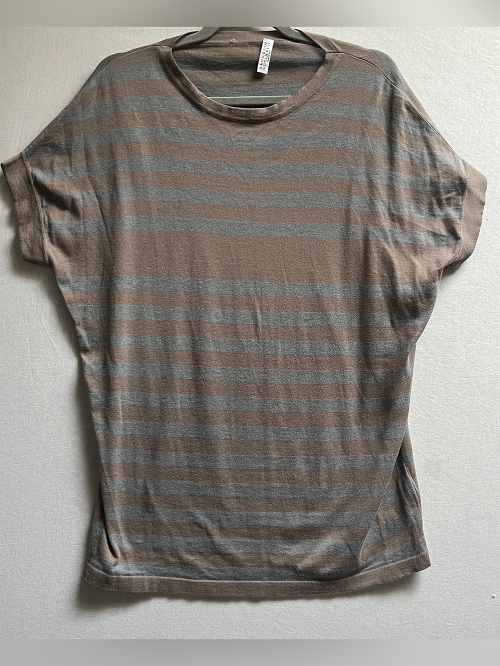 Brunello Cucinelli Striped Crewneck Dolman Tee XL